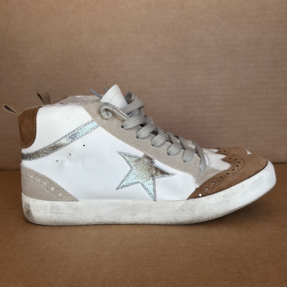 KellParker High-Top Sneakers with Star Detail